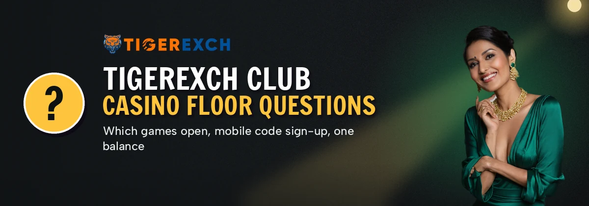 Desk agent answering Tigerexch Club questions about sign up and the casino lobby