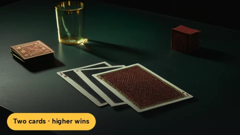 Dragon and tiger card boxes facing each other on a live dealer table