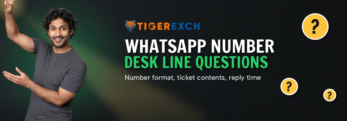 Banner with common Tiger Exchange desk questions about the number, night hours and reply time